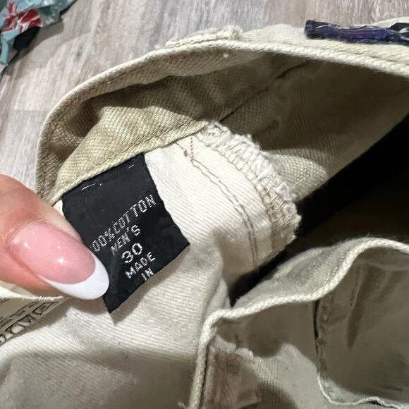 Patagonia Vintage Tan Beige Hiking Canvas cotton Shorts Size 30 - Picture 8 of 11